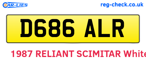 D686ALR are the vehicle registration plates.