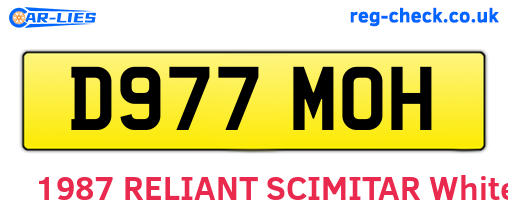 D977MOH are the vehicle registration plates.