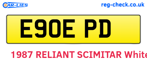 E90EPD are the vehicle registration plates.