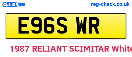 E96SWR are the vehicle registration plates.