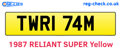 TWR174M are the vehicle registration plates.