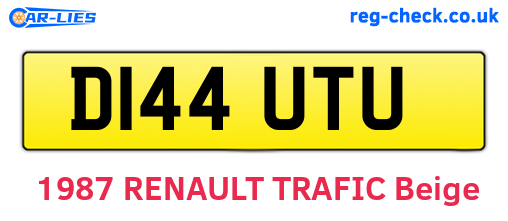D144UTU are the vehicle registration plates.