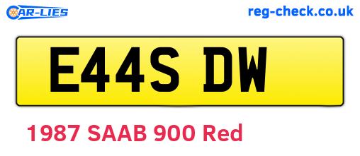 E44SDW are the vehicle registration plates.