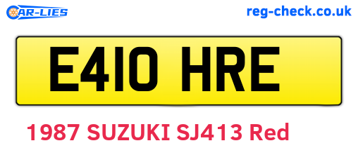 E410HRE are the vehicle registration plates.