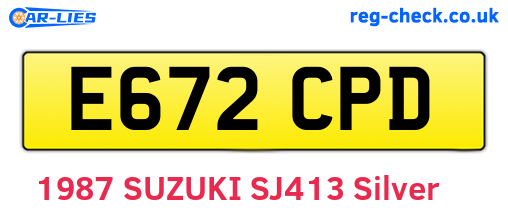 E672CPD are the vehicle registration plates.