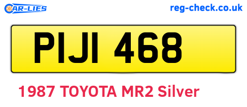 PIJ1468 are the vehicle registration plates.