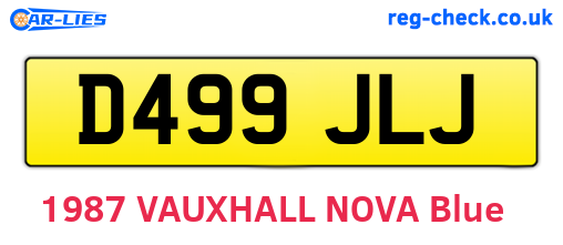 D499JLJ are the vehicle registration plates.