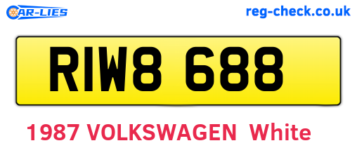 RIW8688 are the vehicle registration plates.