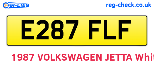 E287FLF are the vehicle registration plates.