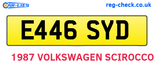 E446SYD are the vehicle registration plates.