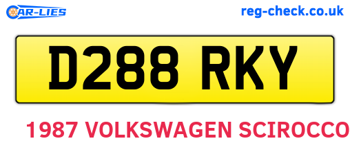 D288RKY are the vehicle registration plates.