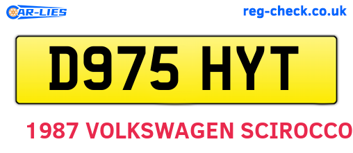 D975HYT are the vehicle registration plates.