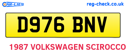D976BNV are the vehicle registration plates.