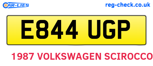 E844UGP are the vehicle registration plates.