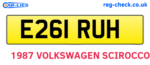 E261RUH are the vehicle registration plates.