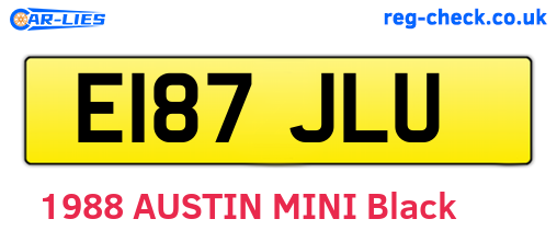 E187JLU are the vehicle registration plates.