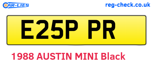 E25PPR are the vehicle registration plates.