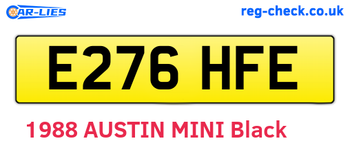 E276HFE are the vehicle registration plates.