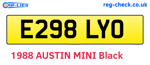 E298LYO are the vehicle registration plates.