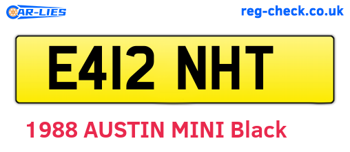 E412NHT are the vehicle registration plates.