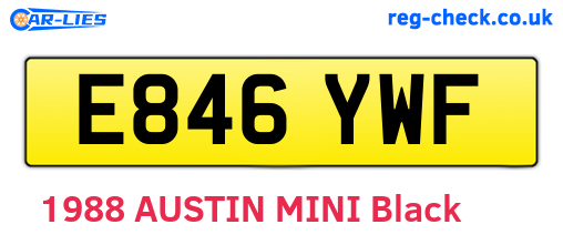 E846YWF are the vehicle registration plates.