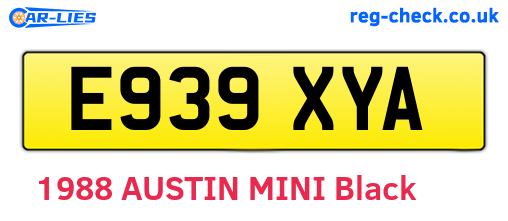 E939XYA are the vehicle registration plates.