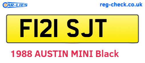 F121SJT are the vehicle registration plates.