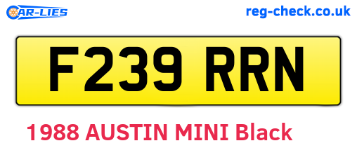 F239RRN are the vehicle registration plates.