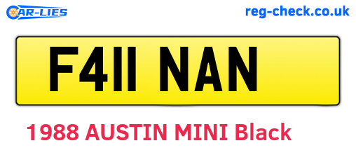 F411NAN are the vehicle registration plates.