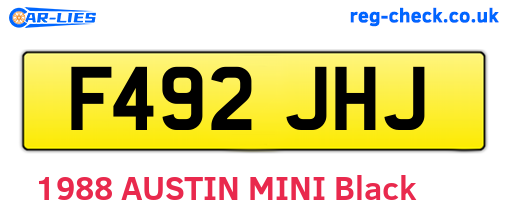 F492JHJ are the vehicle registration plates.