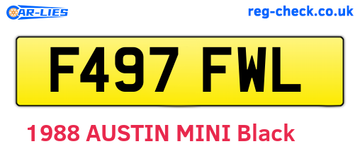F497FWL are the vehicle registration plates.