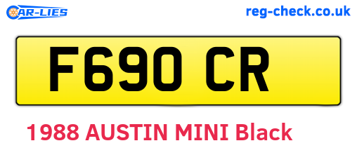 F69OCR are the vehicle registration plates.