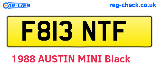 F813NTF are the vehicle registration plates.