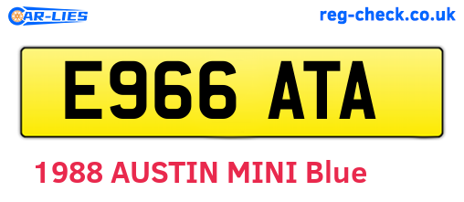 E966ATA are the vehicle registration plates.