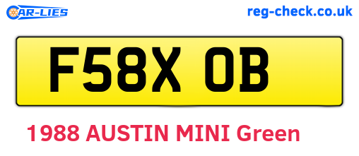 F58XOB are the vehicle registration plates.