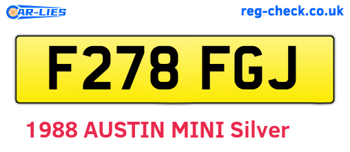 F278FGJ are the vehicle registration plates.