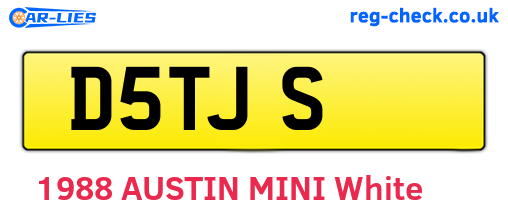 D5TJS are the vehicle registration plates.