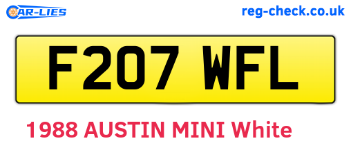 F207WFL are the vehicle registration plates.