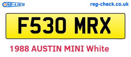 F530MRX are the vehicle registration plates.