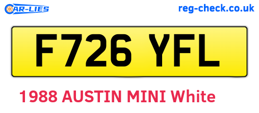 F726YFL are the vehicle registration plates.