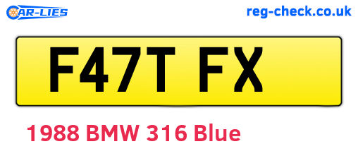 F47TFX are the vehicle registration plates.