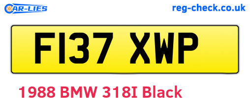F137XWP are the vehicle registration plates.