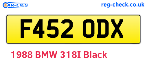 F452ODX are the vehicle registration plates.