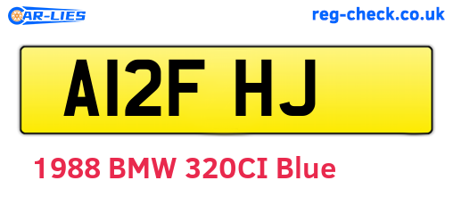 A12FHJ are the vehicle registration plates.