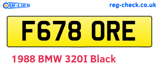 F678ORE are the vehicle registration plates.