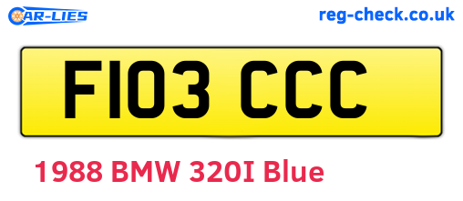 F103CCC are the vehicle registration plates.