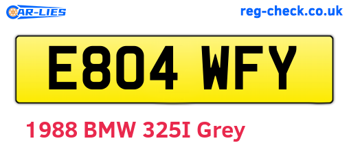 E804WFY are the vehicle registration plates.