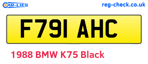 F791AHC are the vehicle registration plates.