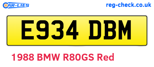 E934DBM are the vehicle registration plates.