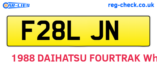 F28LJN are the vehicle registration plates.